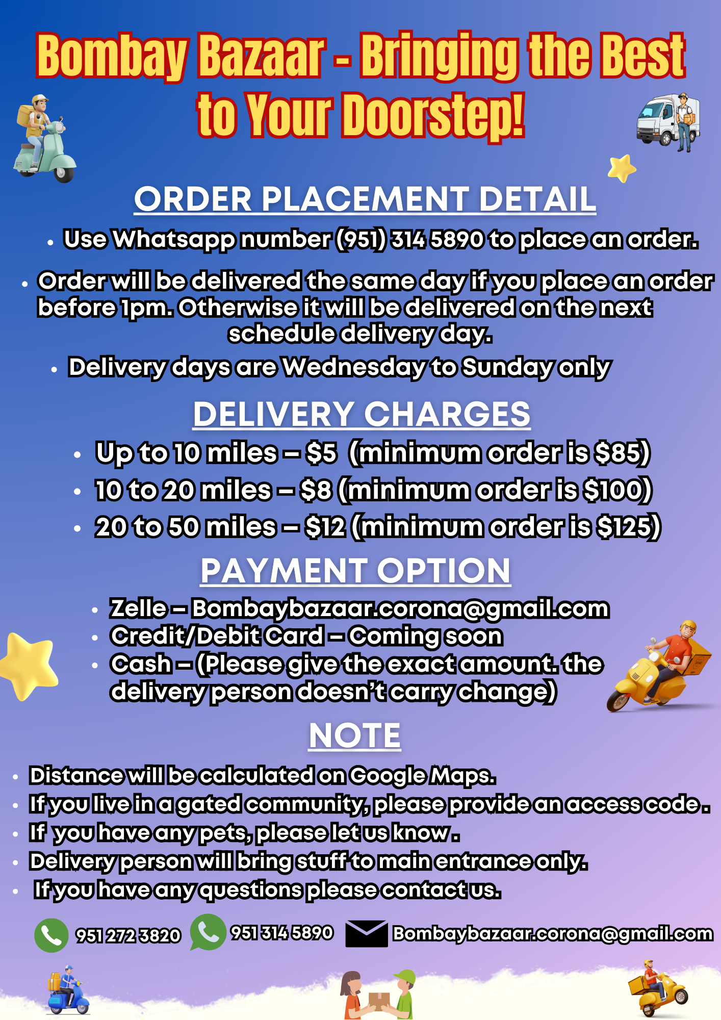 delivery charges